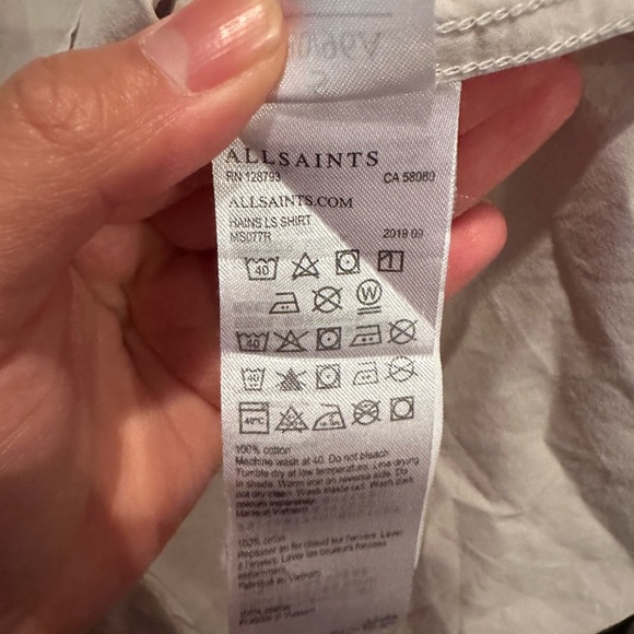 EUC mens allsaints hains LS shirt - Picture 5 of 6